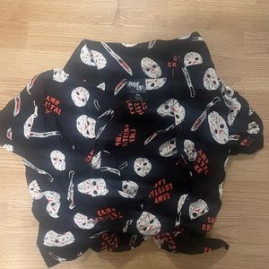 Horror movie Friday the 13th cropped tie button up